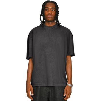 Casual Classics Ringspun Combed 180 Acid Wash Oversize Extended Neck T-Shirt - Acid Charcoal