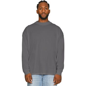 Casual Classics Ringspun Combed 180 Oversize Extended Neck Long Sleeve T-Shirt - Charcoal