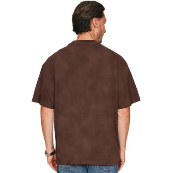 Casual Classics Ringspun Combed 220 Acid Wash Oversize Extended Neck T-Shirt - Acid Chocolate alternative