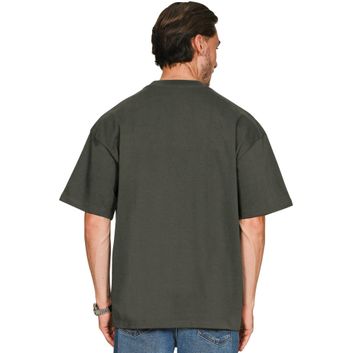 Casual Classics Supreme Organic Combed 350 Oversize Extended Neck T-Shirt - Khaki Olive alternative