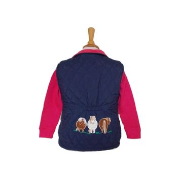 British Country Collection Three Fat Ponies Childrens Gilet - Navy alternative