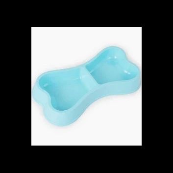 Companion Plastic Bone Shaped Dog Bowl - Blue