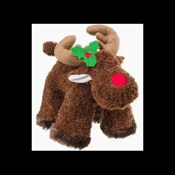 House of Paws Red Tweed Dog Toy - Reindeer