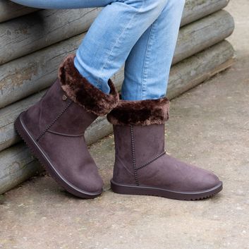 Hy Equestrian Chisworth Waterproof Fleece Boot with Faux Fur - Chocolate