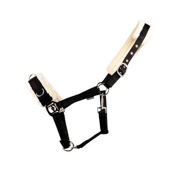 Hy Equestrian Fleece Lined Lunge Cavesson - Black/Natural