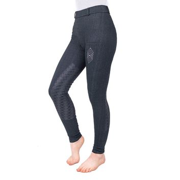 Hy Equestrian Jesmond Jewel Denim Look Tights - Denim