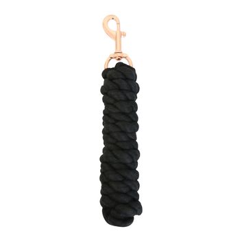 Hy Equestrian Rose Gold Lead Rope - Black/Rose Gold