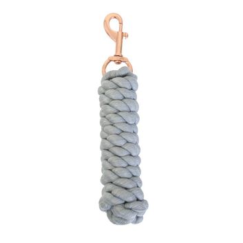 Hy Equestrian Rose Gold Lead Rope - Light Grey/Rose Gold