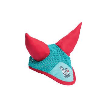 Hy Equestrian Thelwell Collection The Greatest Fly Veil - Turquoise/Red