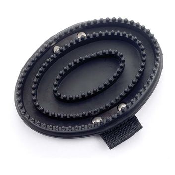 Lincoln Rubber Curry Comb with Web Handle - Black