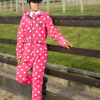Supreme Products Adult's Dotty Fleece Onesie - Paradise Pink alternative