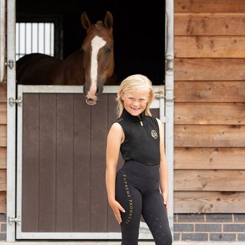 Supreme Products Junior Show Rider Sleeveless Top - Black/Gold alternative