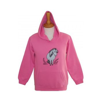 British Country Collection Bracken Pony Childrens Hoodie - Candy Floss Pink
