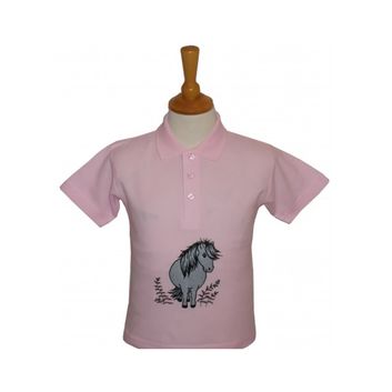 British Country Collection Bracken Pony Childrens Polo Shirt - Baby Pink
