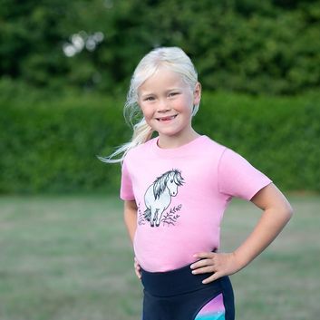 British Country Collection Bracken Pony Childrens T-Shirt - Candy Floss Pink alternative