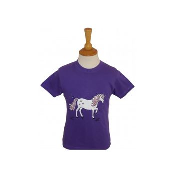 British Country Collection Dancing Unicorn Childs Tee - Purple