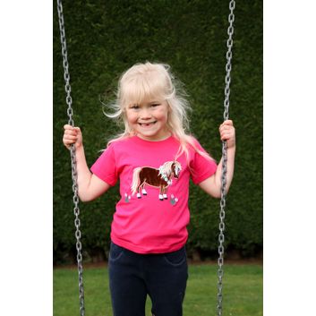 British Country Collection Flora Pony Childrens T-Shirt - Hot Pink