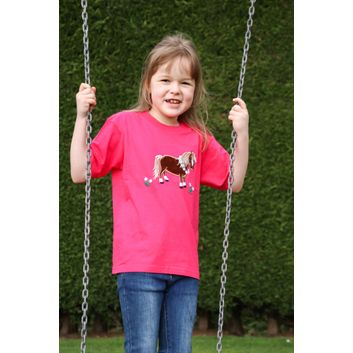 British Country Collection Flora Pony Childrens T-Shirt - Hot Pink alternative