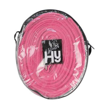 Hy Equestrian Soft Webbing Lunge Rein - Navy/Silver alternative