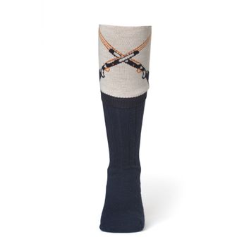 Waring Brooke Crossed Gun Socks - Navy Taupe