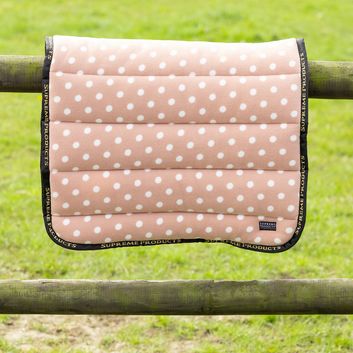 Supreme Products Dotty Fleece Saddle Pad - Luxurious Latte - Pony