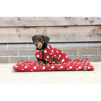 Supreme Products Dotty Fleece Dog Coat - Rich Raspberry - L