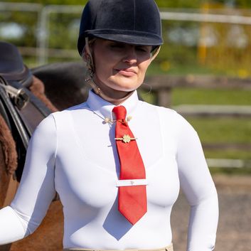 Supreme Products Long Sleeve Champion Junior Show Rider Competition Shirt with Zip - White - 7-8 Years