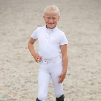 Hy Equestrian Cadiz Mizs Show Shirt - White/Silver