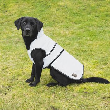 Benji &amp; Flo Silva Reflective Dog Coat Silver/Black