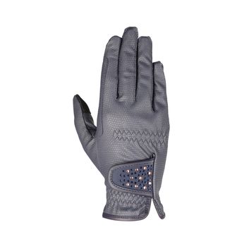 Hy Equestrian Shimmer Riding Gloves Navy With Navy/Rose Gold Diamantes alternative