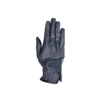 Hy Equestrian Shimmer Riding Gloves Navy With Navy/Silver Diamantes alternative