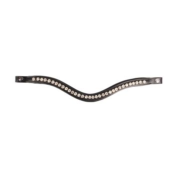 Propresicce Signature Curved Diamante Browband By Hy Equestrian With Silver Diamantes Black