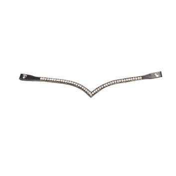 Propresicce Signature V Diamante Browband By Hy Equestrian With Black/Silver Diamantes Black