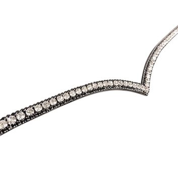 Propresicce Signature V Diamante Browband By Hy Equestrian With Black/Silver Diamantes Black alternative