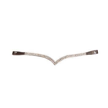 Propresicce Signature V Diamante Browband By Hy Equestrian With Silver Diamantes Brown