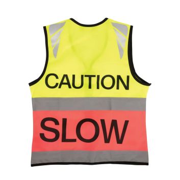Reflector Two Tone Warning Tabard By Hy Equestrian - Caution Slow Yellow/Pink alternative
