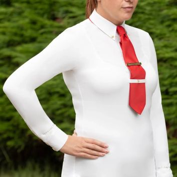 Supreme Products Long Sleeve Champion Junior Show Rider Competition Shirt With Zip Blue/White