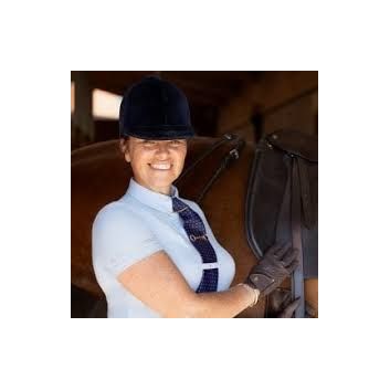 Supreme Products Short Sleeve Champion Show Rider Competition Shirt With Zip - Blue/Bue Blue/Blue