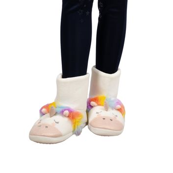 Unicorn Boot Slippers By Little Rider White/Rainbow alternative
