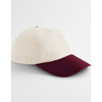 Beechfield Contrast Peak Leisure Cap Natural/Burgundy