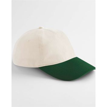 Beechfield Contrast Peak Leisure Cap Natural/Forest Green