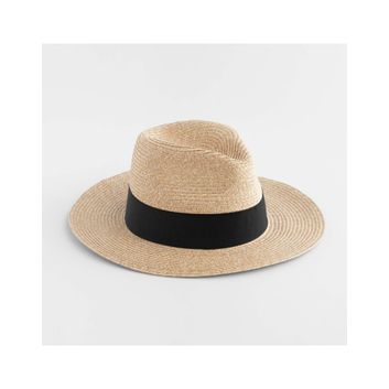 Beechfield Straw Fedora Natural/Black