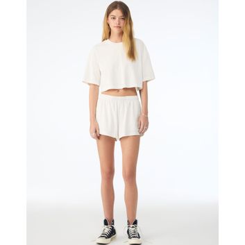 Bella Women's Heavyweight Washed Cropped Tee Vintage White