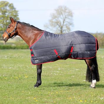 HyCONIC 100g Stable Rug - Charcoal/Red alternative