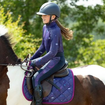Hy Equestrian Out of this World Saddle Pad - NAVY/MAGENTA alternative