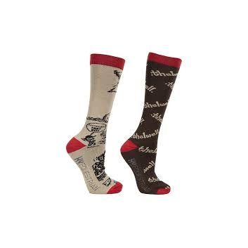 Hy Equestrian Thelwell Collection Comic Chaos Socks (Pack of 2) - Mizs 12-4