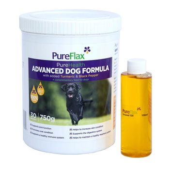 PureFlax PureHealth Advanced Dog Formula - With Added Turmeric &amp; Black Pepper