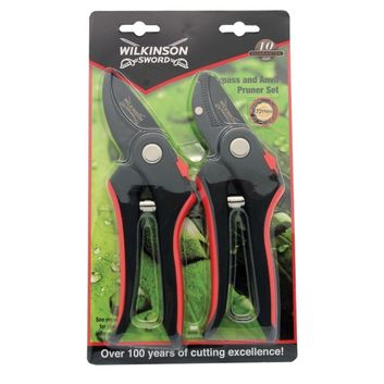 Wilkinson Sword Bypass &amp; Anvil Pruners Set Twin Pack