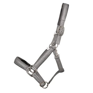 Hy Equestrian Mermaid Shimmer Head Collar and Lead Rope Set - Steel Grey