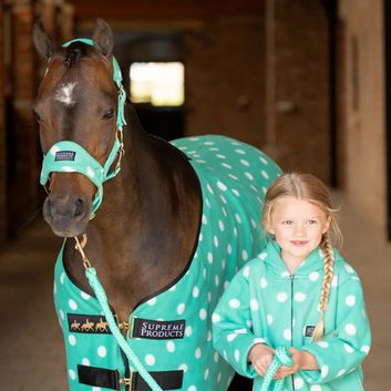 Supreme Products Dotty Fleece Head Collar &amp; Lead Rope Gorgeous Green